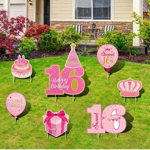 Sweet 16 🥳 yard signs 🎂 🎈🎉